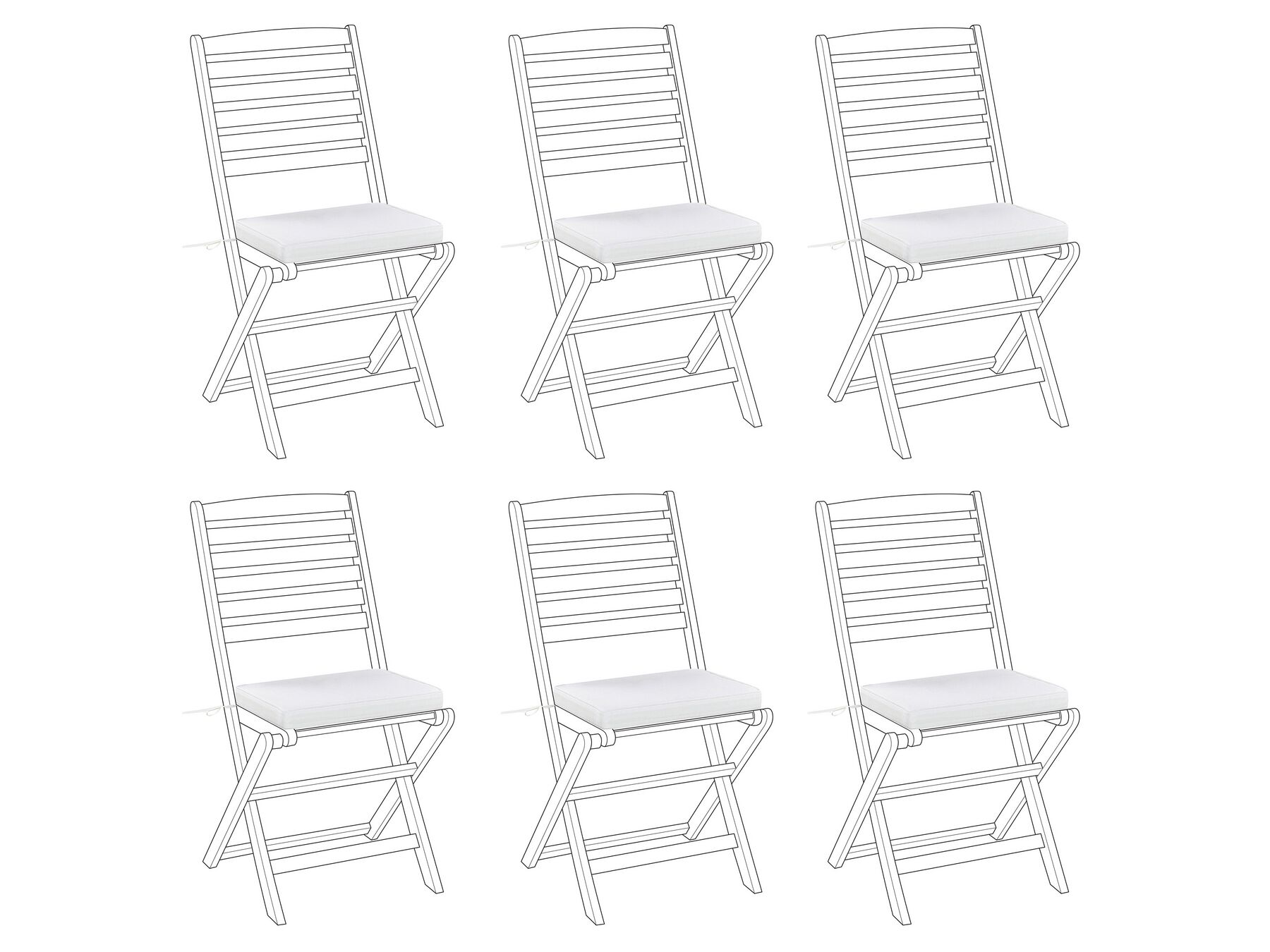 Zestaw 6 poduszek na krzesła ogrodowe biały TOLVE_897945