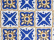 Masă de grădină SIPONTO 60 cm 60 cm Metal Alb/Albastru_1155820