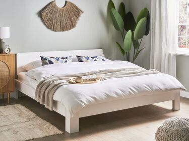 Wooden EU Super King Size Bed White ROYAN