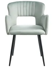 Set of 2 Dining Chairs SANILAC Velvet Light Blue_1049885