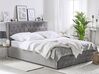 Zamatová posteľ s úložným priestorom 160 x 200 cm sivá AMIENS_791252