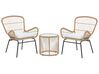 Set da balcone in rattan color naturale 2 sedie con cuscini grigio chiaro LABICO_781640
