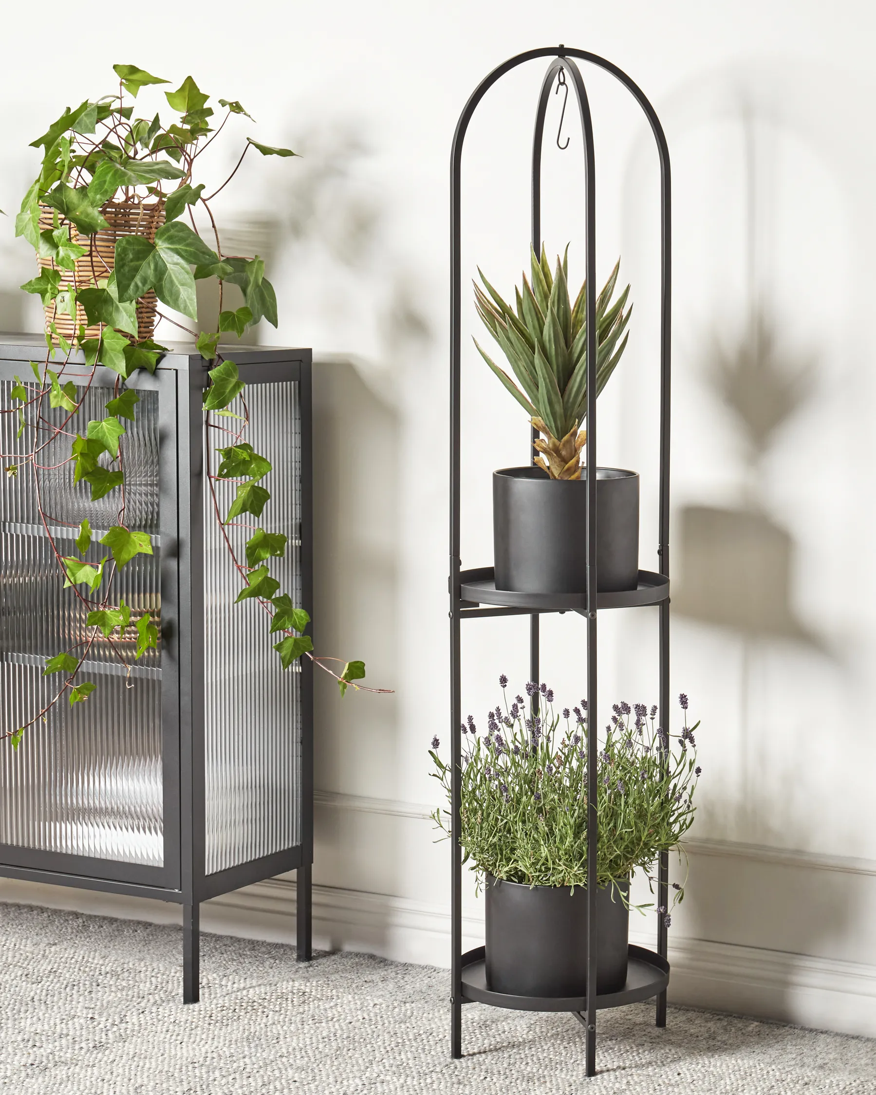 Kwietnik TAMARIX 35 cm Metal Czarny_942240