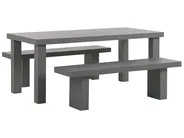 Set da pranzo da giardino con panche 4 posti TARANTO Cemento Grigio_775860