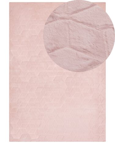 Kunstfellteppich Kaninchen rosa 160 x 230 cm Shaggy THATTA