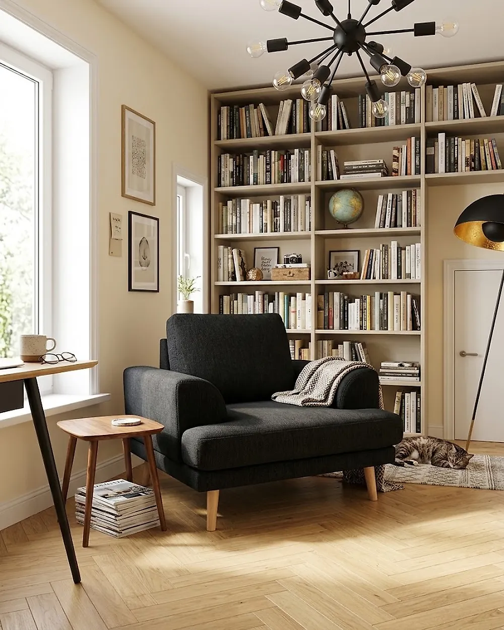 Fauteuil KILDAL Tissu Noir_1174588