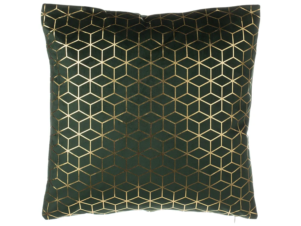 Set of Decorative Cushions CELOSIA Velvet 45 x 45 cm Dark Green