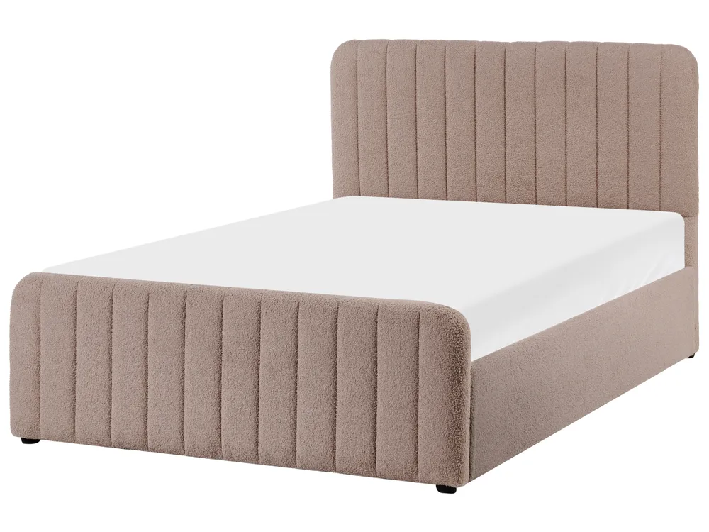 Ottoman Bed LUNAN Boucle Taupe 120 x 200 cm (EU Small Double)_1048508