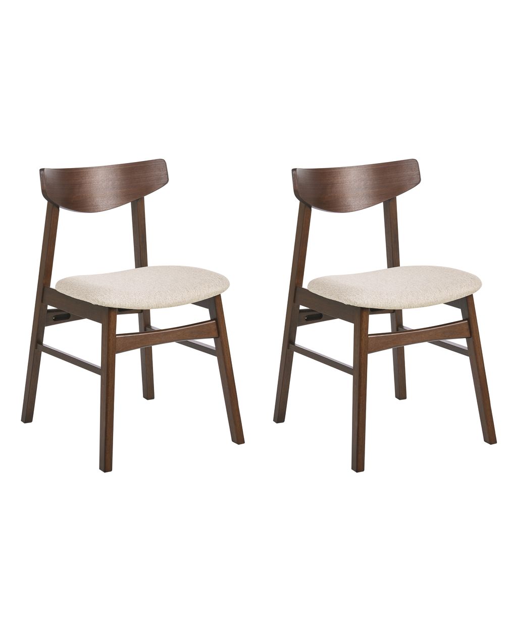 Lot de 2 chaises de salle à manger SMILEY Bois Marron/beige