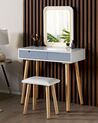 2 Drawer Dressing Table with LED Mirror and Stool White and Grey DIEPPE_850233