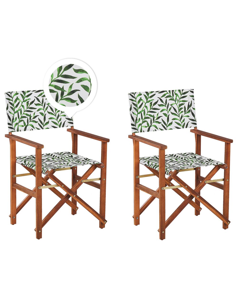 Set of 2 Garden Chairs CINE Acacia Wood Dark Brown