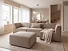Modular Corner Sofa 4 Seater LEMVIG with Ottoman Corduroy Dark Beige Left Hand