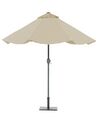 Garden Parasol with LED Lights ⌀ 2.66 m Beige RAPALLO_679986