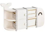 Toy Storage Organiser WHALAN Whale 83 cm Beige_1120821