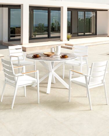 Set of 4 Garden Chairs White TAVIANO