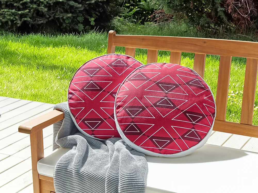 Lot de 2 coussins d'extérieur MEZZANO Motif géométrique 40 x 40 cm Rose_1183474