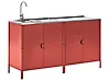 2 Piece Outdoor Kitchen Set with Sink VILAMA Red Metal