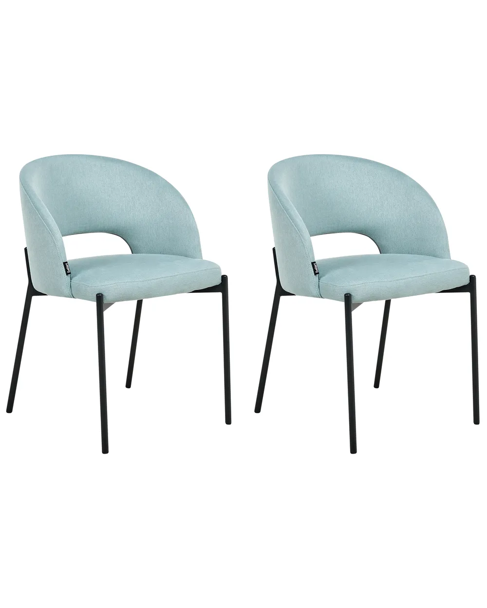 Set of 2 Dining Chairs PENNY Fabric Light Blue