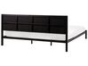 Cama de casal em metal preto e creme claro 180 x 200 cm CLAMART_931739