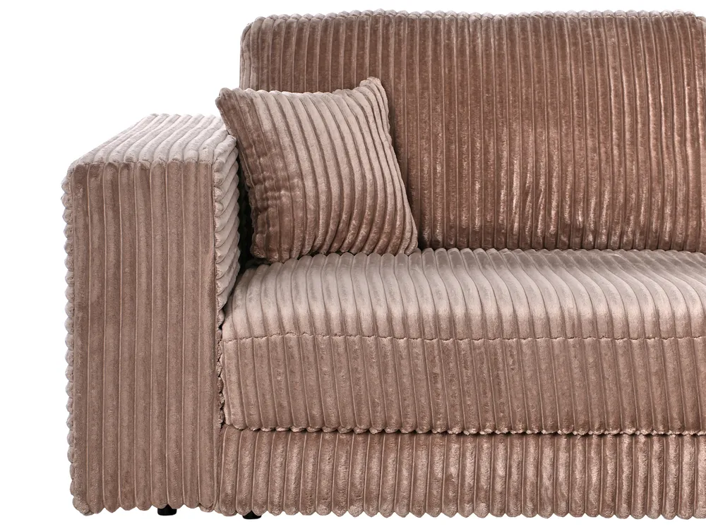 Corner Sofa 3 Seater LOFOTEN Corduroy Light Brown Right Hand_970073