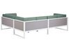 Lounge Set Aluminium weiß / hellbraun 6-Sitzer linksseitig Auflagen grün CASTELLA_929815