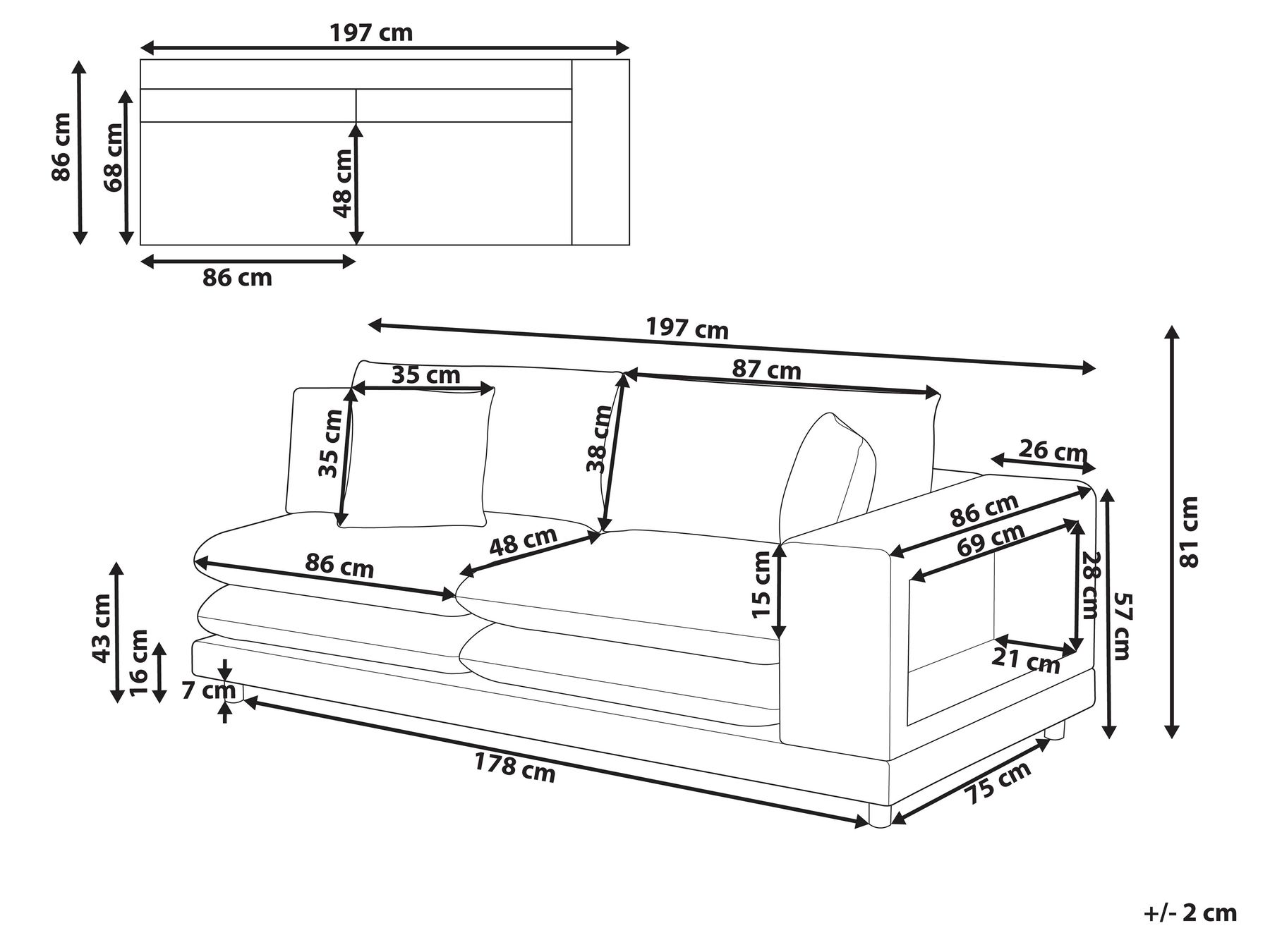 2 Seater Fabric Sofa Beige HEDEN_950534 2 Seater Fabric Sofa Beige HEDEN_950534