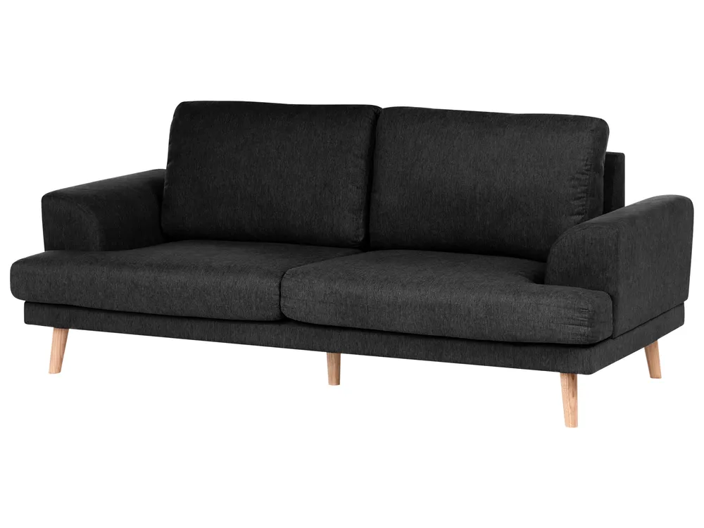 Sofa 3 Seater KILDAL Fabric Black_1058599