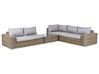 Conjunto de jardim modular 6 lugares em rattan sintético castanho claro PALERMO_929214