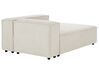 Left Hand 2 Seater Modular Corduroy Corner Sofa with Ottoman Off-White APRICA_907659