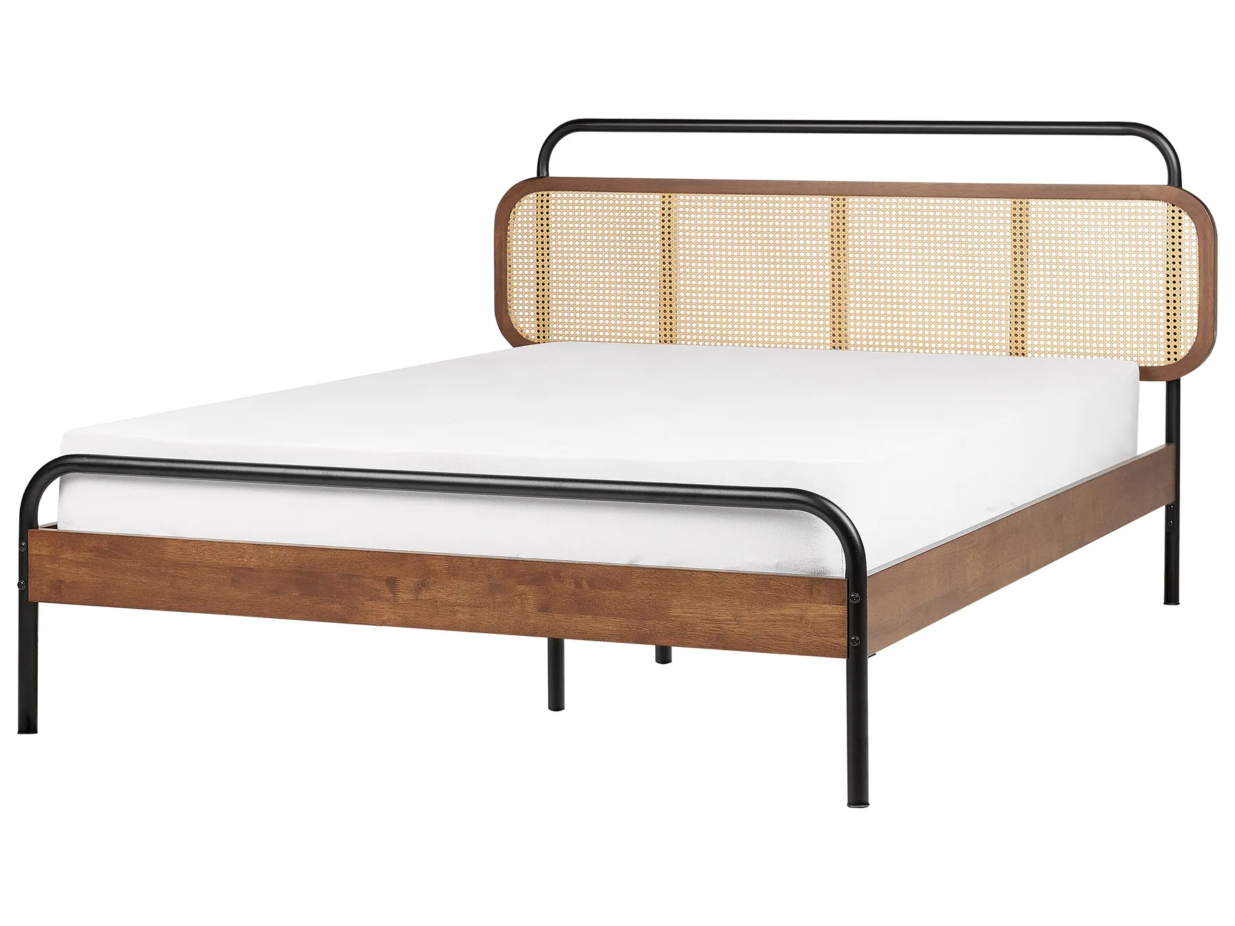 Bed Rattan BOUSSICOURT 140 x 200 cm (EU Double) Dark Brown_931139