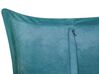 Set of 2 Corduroy Cushions 43 x 43 cm Teal ZINNIA_855272