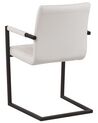 Conjunto de 2 sillas de comedor de piel sintética blanco crema/negro BUFORD_790081