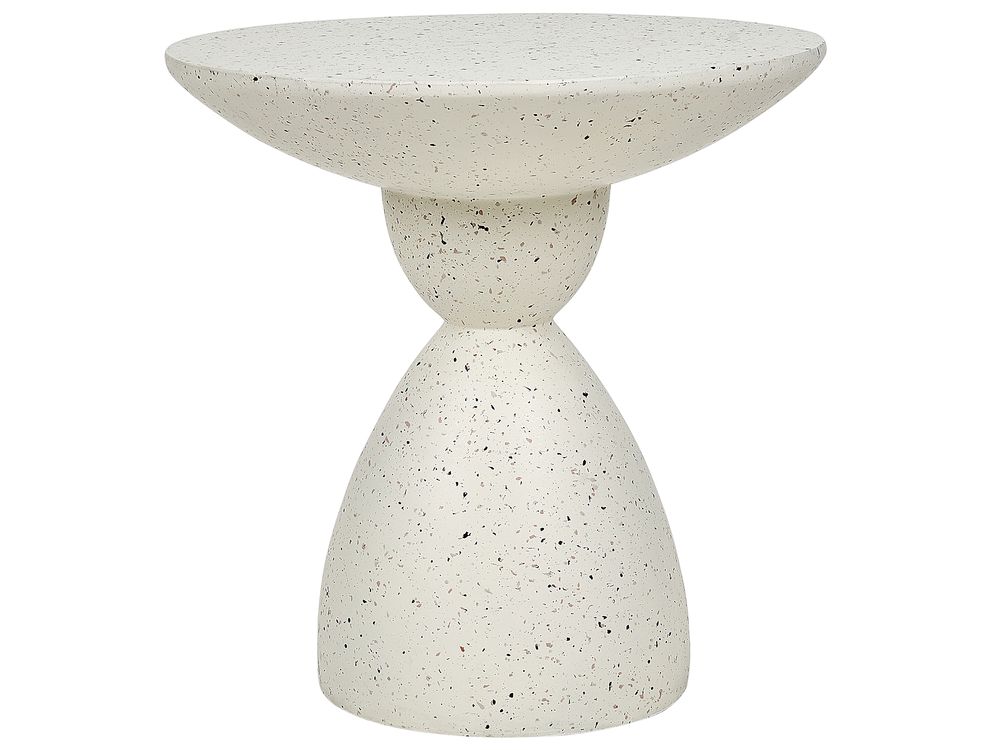 Side Table CAFFI 50 cm 50 cm Terrazzo Effect Off-White