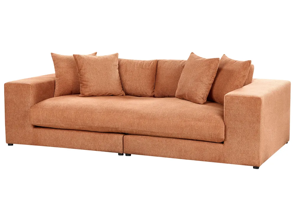 Sofa 3 Seater GLORVIKA Fabric Orange_924803