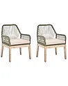 Set of 2 Garden Chairs with Cushions OLBIA Olive Green