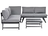 Garden Corner Sofa with Table 5 Seater COCCORINO Metal Grey