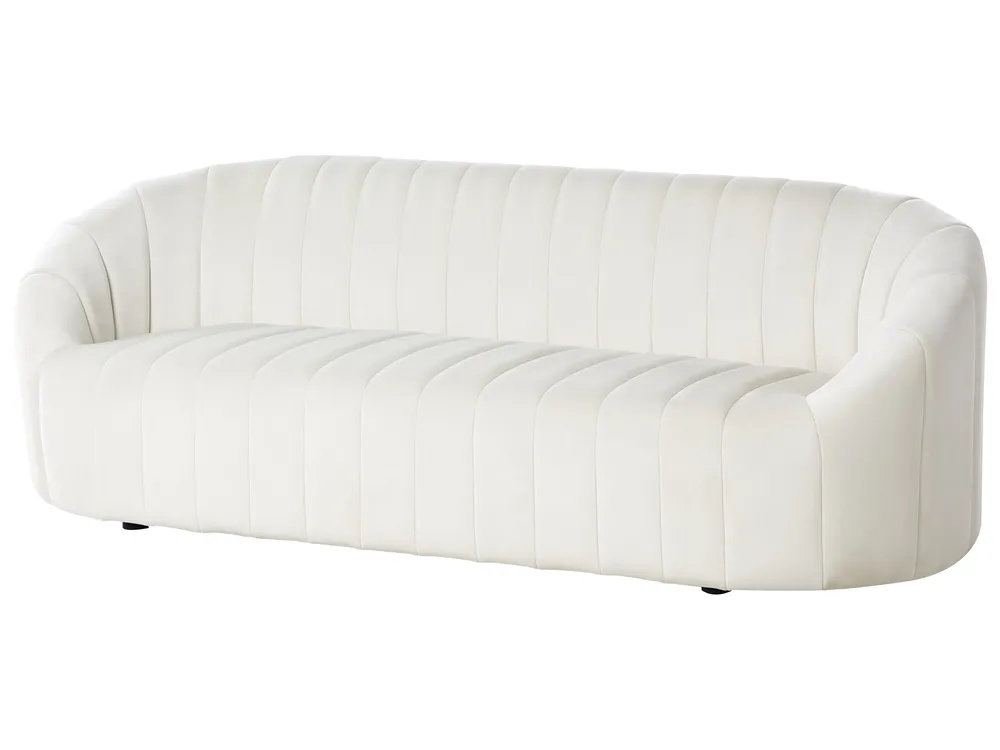 Living Room Set 6 Seater MALUNG Velvet Off-White_884034