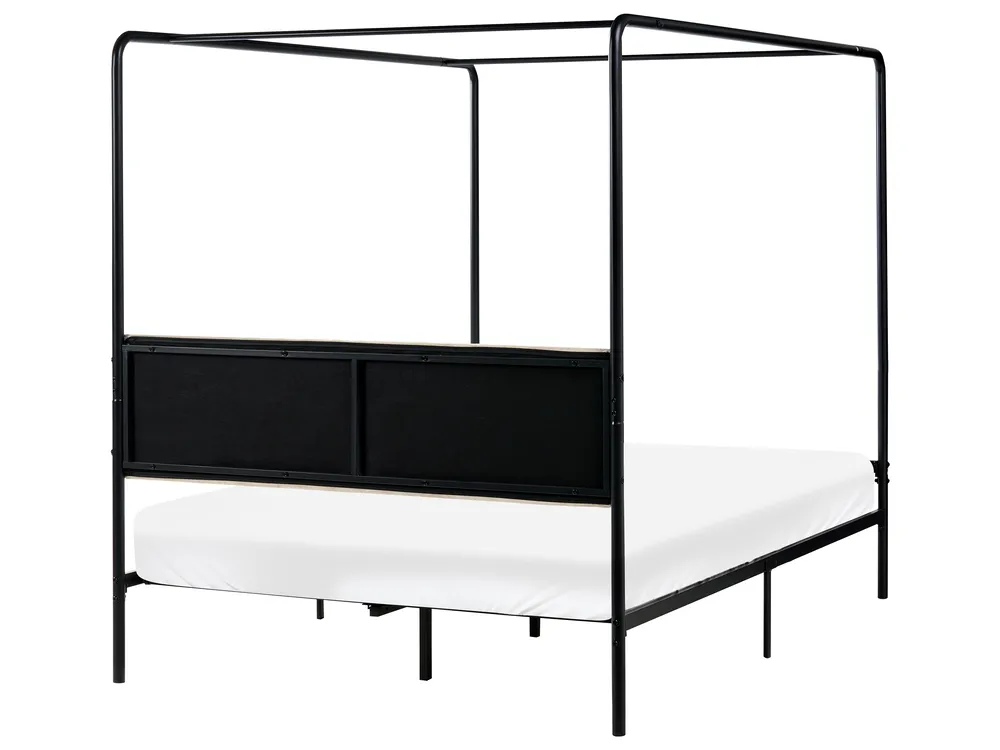 Letto a baldacchino Metallo MIRABEAU 140 x 200 cm Nero_1033512