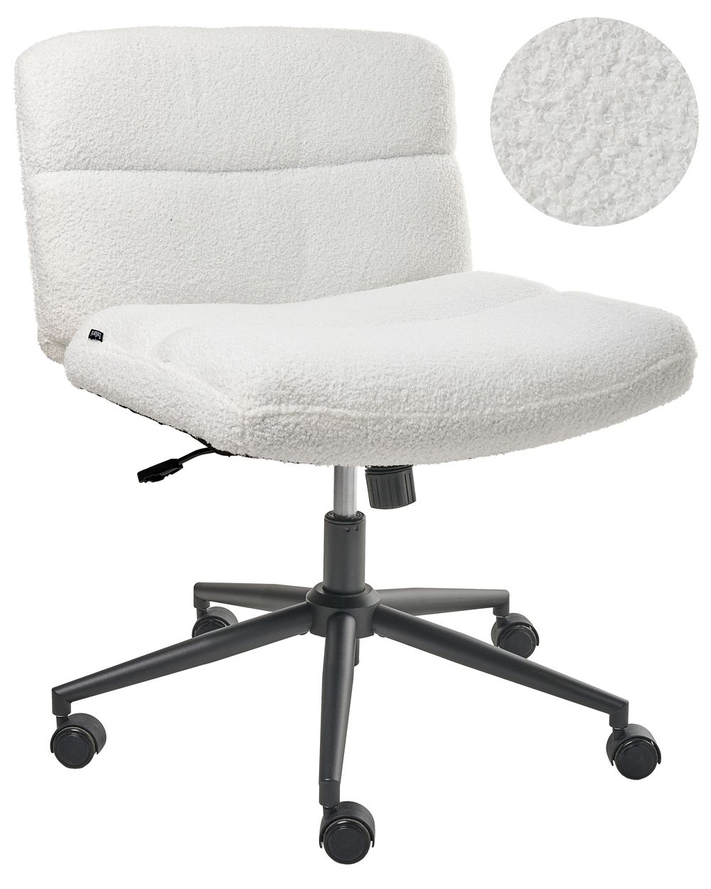 Chaise de bureau CATLIN Bouclé Blanc