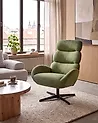 Swivel Armchair AALBORG Fabric Green
