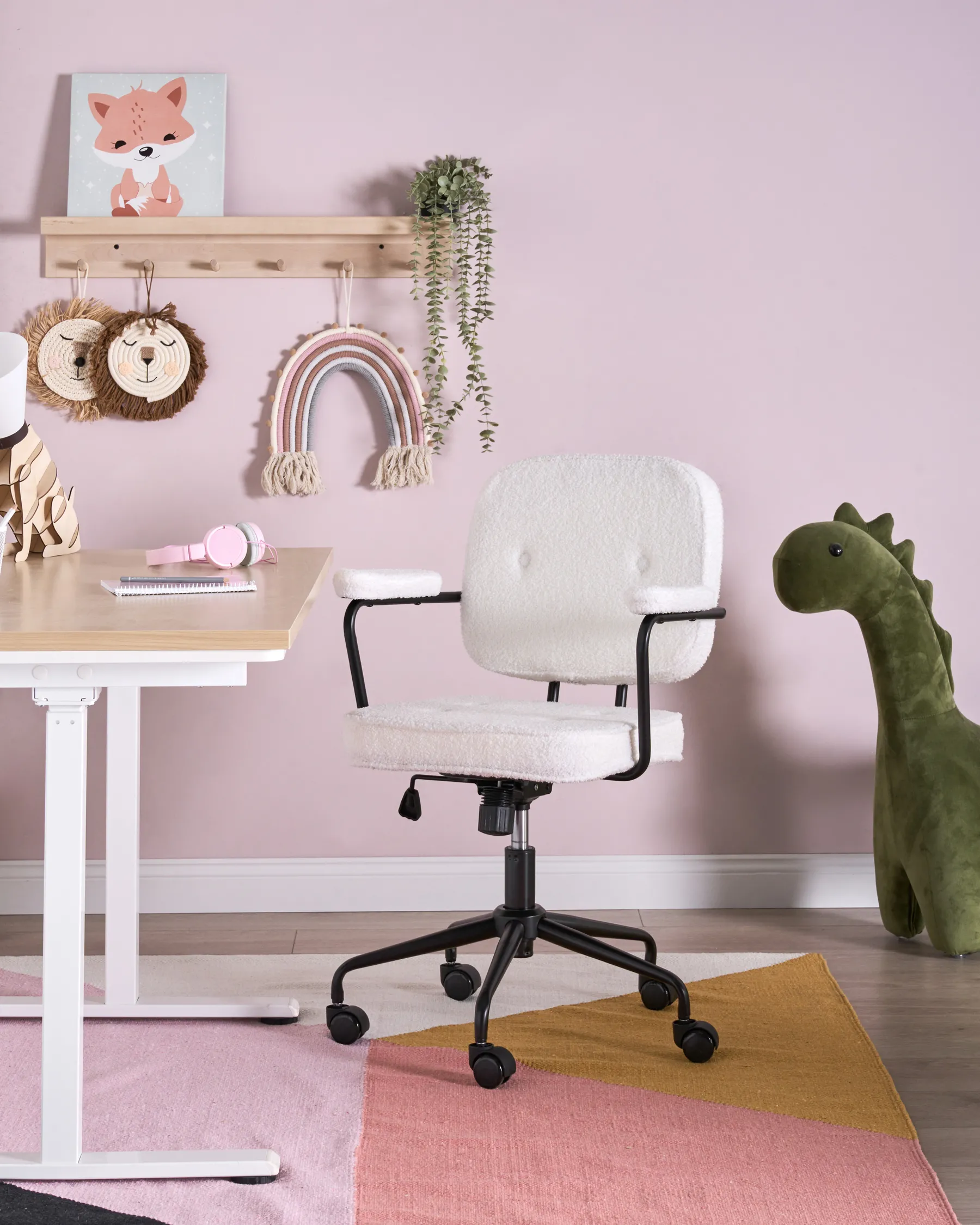 Desk Chair PAWNEE Boucle Off-White_1016758
