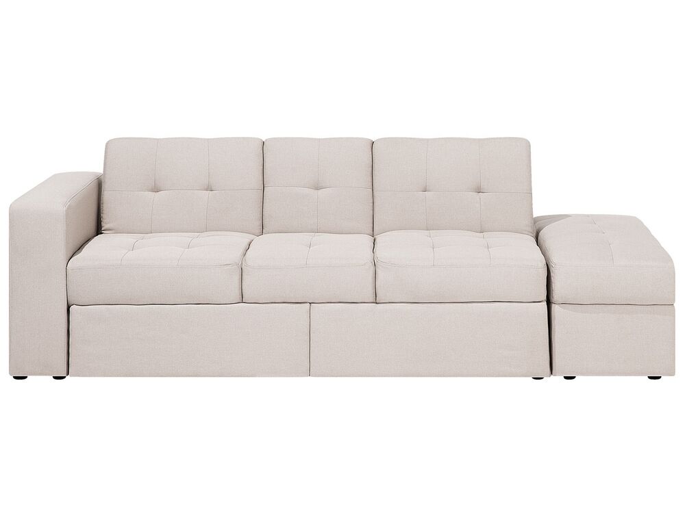 Sofá-cama 3 lugares FALSTER com arrumação Tecido Creme