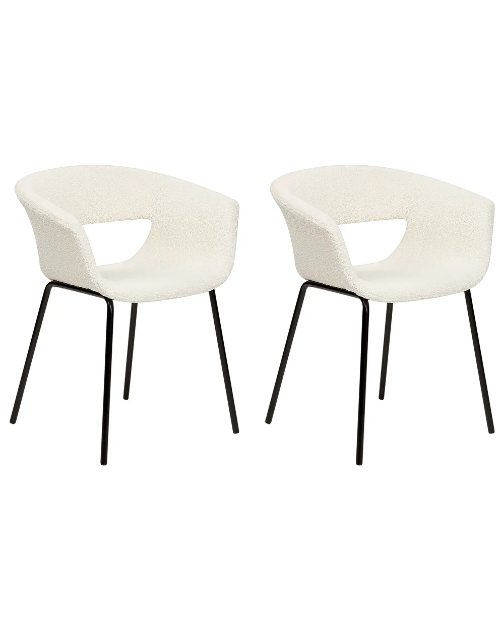 Set of 2 Dining Chairs ELMA Boucle Off-White_887363