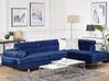 Left Hand Corner Velvet Sofa Navy Blue NORREA_784860