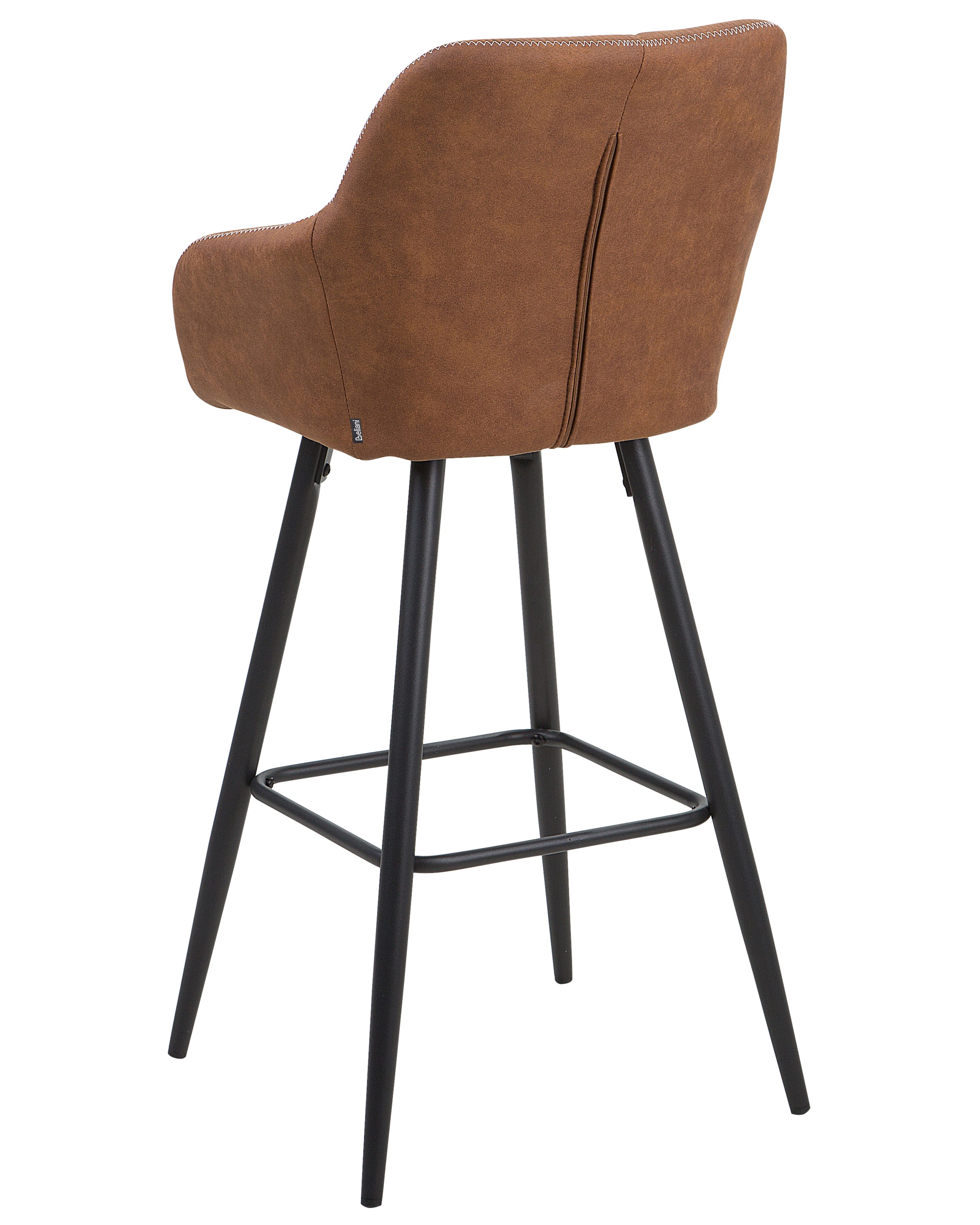 Lot de 2 chaises de bar 75 cm en cuir synthétique camel Henrik | Maisons du Monde Lot de 2 chaises de bar 75 cm en cuir synthétique camel Henrik | Maisons du Monde