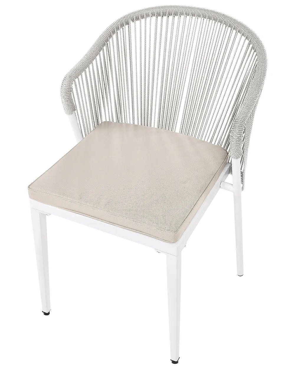 Set of 2 Garden Chairs with Cushions PARANEA Metal Off-White_1179677