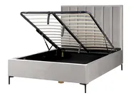 Ottoman Bed SEZANNE Velvet Light Grey 140 x 200 cm (EU Double)_800040