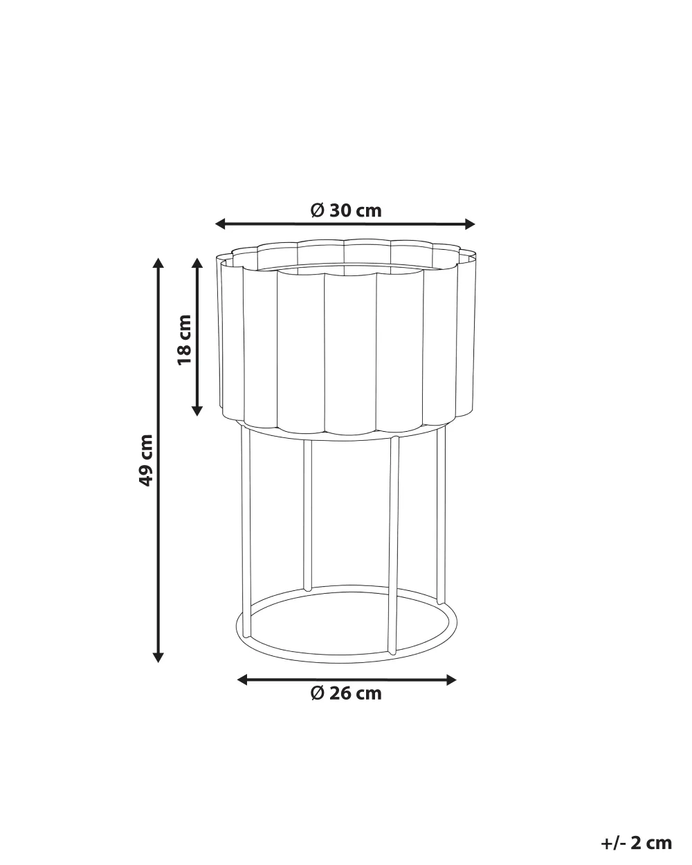 Elevated Plant Pot GANTIANELLA 30 cm Metal Pastel Pink_1188020