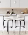 Set of 2 Bar Chairs ALLISON Boucle White