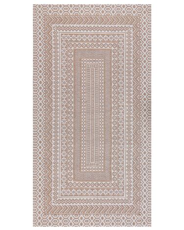 Teppich Jute beige / weiss 80 x 150 cm geometrisches Muster Kurzflor BAGLAR